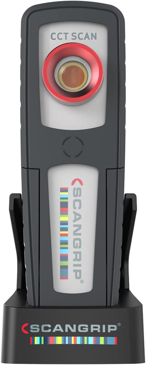 SCANGRIP SUNMATCH 4, Rechargeable Handheld LED Work Light for Detailing and Color Match, 500 Lumen, Stepless CCT Scan 2500K to 6500K, Built in Magnet and Pocket Clip, Waterproof (IP65), Diffuser