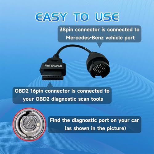 OBD2 to OBD1 Cable for MB Benz 38 Pin OBD2 Adapter Diagnostic Connector