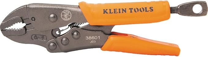 Klein Tools 38601 Curved Jaw Locking Pliers with Quick Release Handles, Intuitive Thumb Knob, High Torque, Mole Grips for Clamping and Gripping, 7-Inch