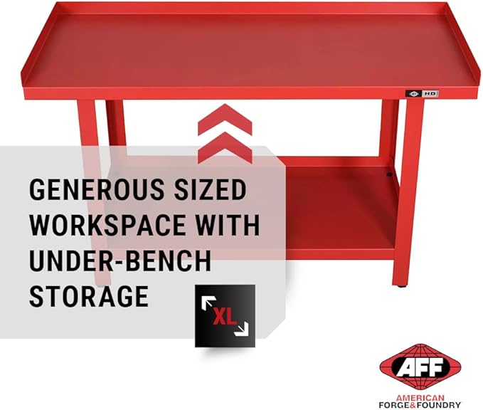 AFF Workbench - Heavy Duty Work Table with Storage Shelf - 1300 LB Capacity