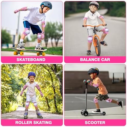 Kids Protective Gear Knee Pads Elbow Pads & Wrist Guards for Roller Skating