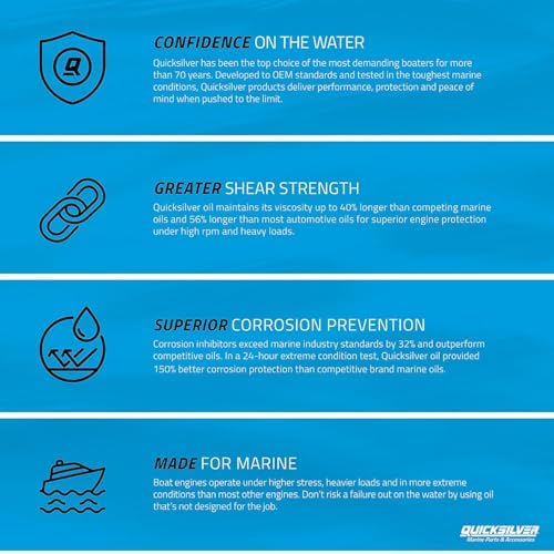 Quicksilver 2-Stroke Premium Plus Synthetic Blend Marine Engine Oil, 32oz