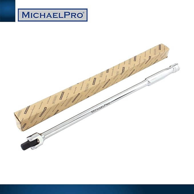 MichaelPro MP007003 1/2" Drive Extension Breaker Bar/Flex Handle, 18” Length, Connect Your Ratchet with this Breaker Bar, Rotating Flex Head (18” Length)