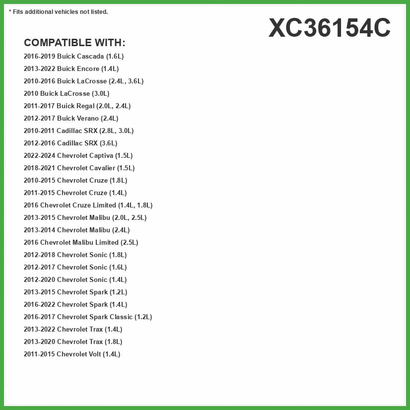 ECOGARD XC36154C Premium Cabin Air Filter with Activated Carbon | Fits 2011-2015 Chevrolet Cruze, Volt 1.4L; 2013-2022 Trax, Buick Encore 1.4L; 2013-2015 Malibu 2.0L, 2.5L, Spark 1.2L