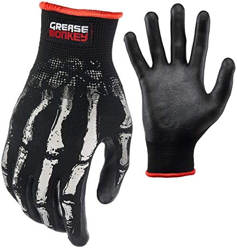 Grease Monkey Bone Series Foam Nitrile Mechanic Gloves with Grip