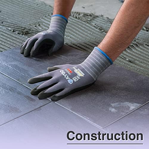 KAYGO Safety Work Gloves, MicroFoam Nitrile Coated, Men Women,KG18N