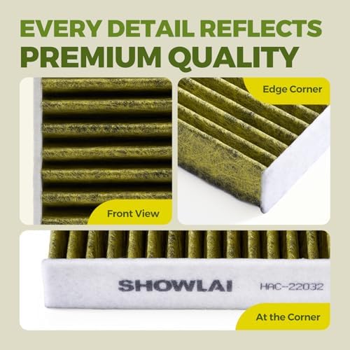 SHOWLAI Activated Carbon Cabin Air Filter, 4-layer high-efficiency design, replaces 4M0819439A. Fits 2017–2025 Audi Q7, Q5, A4, A5, Q8, A6, A7, A8, e-tron, R8, S/RS & 2019–2025 Porsche Cayenne.