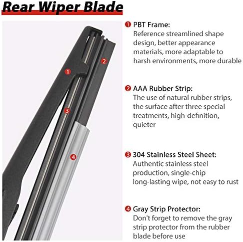 Replacement for 2010-2020 Kia Soul - OTUAYAUTO Rear Windshield Back Wiper Arm Blade Set