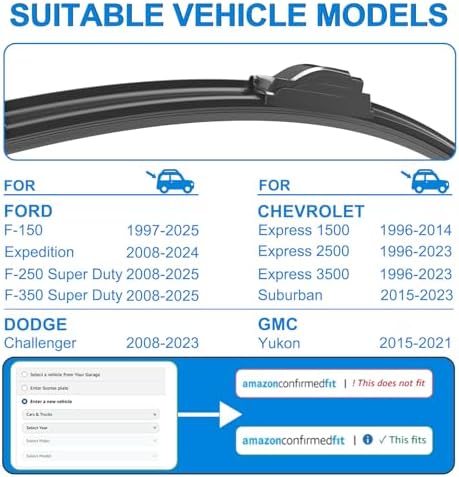 22"+22" Windshield Wipers Replacement for Ford F-150 1997-2025