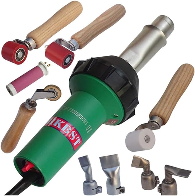 Hot Air Plastic Welder,1600W TPO Welder Kit With 4 Welding Nozzles,4 Pressure Seam Rollers, Professional Heat Gun for Vinyl PVC TPO & Shrink Wrapping, Essential Plastic Repair Welder Kit