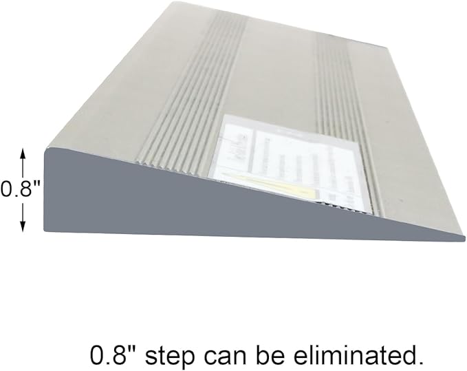 0.8" H x 29.5" W Doorway Ramp, Threshold Ramp for Transition Threshold, Step, Doorways, Lightweight Aluminum Non Slip Threshold Ramp