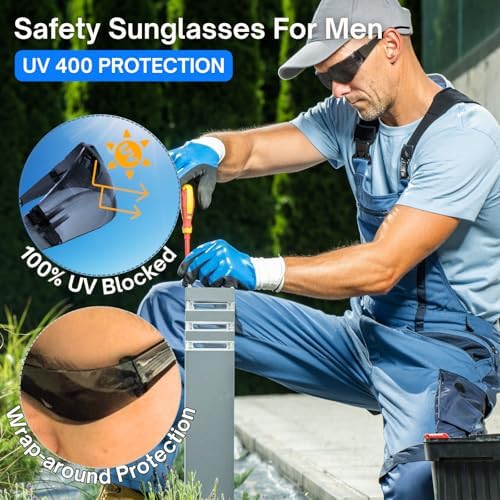 Safety Glasses Ansi Z87.1 Clear Safety Glasses Bulk Impact Scratch Resistant Lens Protective Eyewear for Men Women