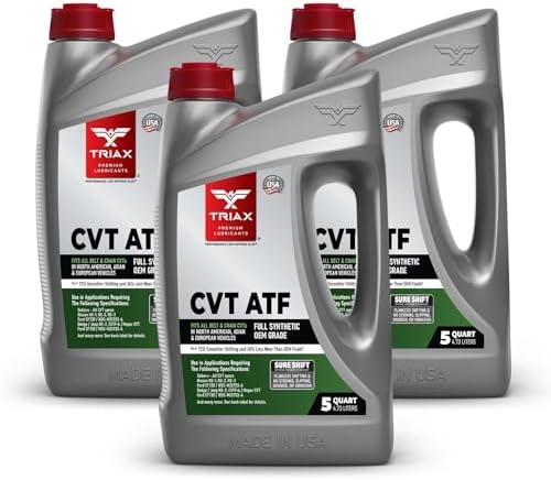 TRIAX CVT ATF – Universal Full Synthetic CVT Transmission Fluid (Green) – for Nissan NS-3, NS-2, Subaru CVTF-II, Honda HCF-2, Toyota CVT FE & Many More (5 Quart - Pack of 3)