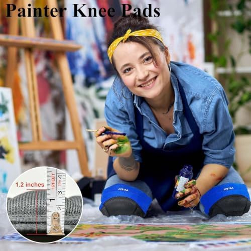 Garden Knee Pads for Women Men, Adjustable Non-Slip Straps, Blue S, 1 Pair