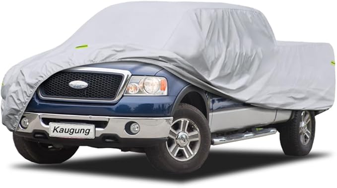 Kaugung 6 Layers Truck Cover Waterproof Custom Fit Ford F150 SuperCrew Cab 6.5ft Bed from 1997 to 2008, 6 Layers Heavyweight Pickup Car Cover Outdoor Indoor Sun UV Rain Snow Wind Protection.