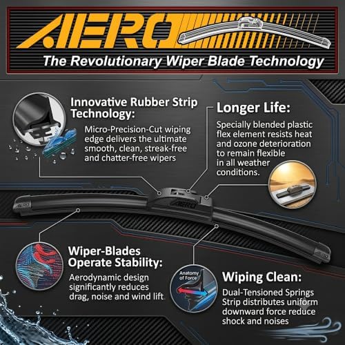 AERO Avenger 26"+20" Premium All-Season Beam Windshield Wiper Blades OEM Replacement for Toyota Mirai 2021-2017 (Set of 2)