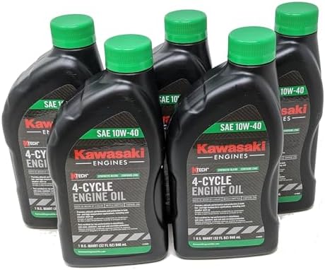 Pack of 5 Kawasaki 99969-6296 Genuine OEM K-Tech SAE 10W-40 4-Cycle Engine Oil