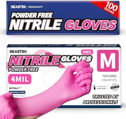 BEASTEK Medical Nitrile Exam Gloves Disposable Powder-Free 4Mil Orchid 100