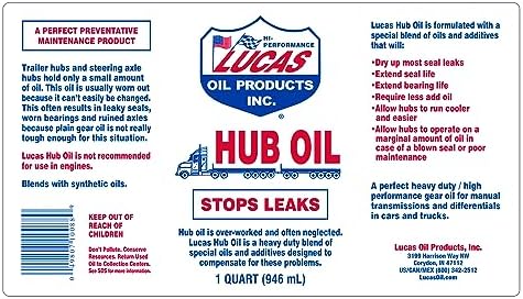 Lucas Oil 1 Qt. Hub Oil - 1 Each