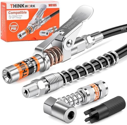 THINKWORK Grease Gun Coupler Set with 90° Grease Coupler Adaptor