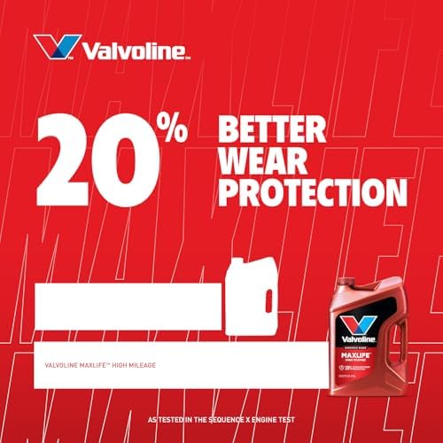Valvoline MaxLife High Mileage 5W-20 Synthetic Blend Motor Oil 1 Quart, Pack of 6