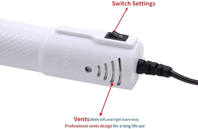 mofa Embossing Heat Gun,Hot Air Gun Tools Shrink Gun with Stand For DIY Embossing And Drying Paint Multi-Purpose Electric Heating Nozzle 150W(White,Blue)