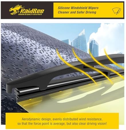 Raidbee® 11 inch Silicone Rear Wiper Blade Replacement for Toyota Matrix 2008-2003,Jeep Grand Cherokee 2022-2014 HHR 11-06 Hyundai Accent 17-12 Back Windshield Wiper Blade (11-A)