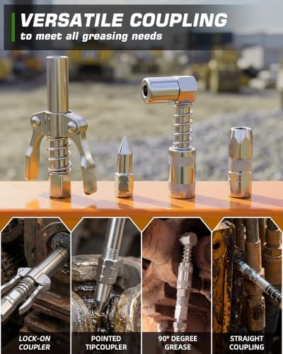 Cordless Grease Gun Compatible with De-Walt 20V Battery, 2-in-1 Design