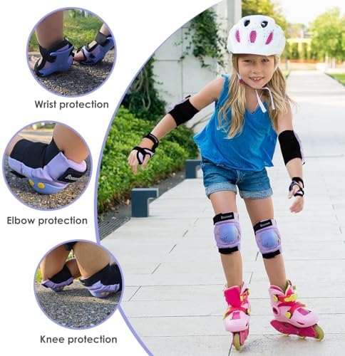 BOSONER Kids/Youth Knee Pad Elbow Pads for Roller Skates Cycling BMX Bike Skateboard Inline Rollerblading, Skating Skatings Scooter Riding Sports