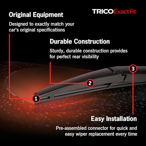 TRICO Exact Fit 13 Inch Rear Wiper Blade Fits Select BMW, Volkswagen, And Volvo Model Years, Part number 13-G