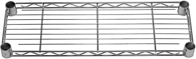 Shelving Inc. 8" d x 24" w Chrome Wire Shelving with 2 Tier Shelves, Weight Capacity 800lbs Per Shelf