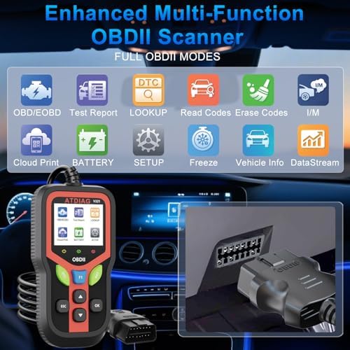 OBD2 Scanner Diagnostic Tool, Check Engine Lights and Clear Vehicle Trouble Code, Battery Start Test, Live Data, Cloud Printing, Freeze Frame, Car Scanner for All OBDII Vehicles Since 1996
