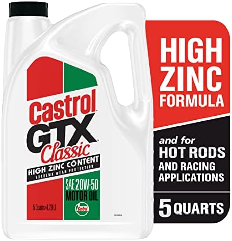 Castrol GTX Classic 20W-50 Conventional Motor Oil, 5 Quarts, Pack of 3