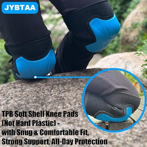 Knee Pads for Men Women, Adjustable Flexible Knee Padding, Blue L (1 Pair)