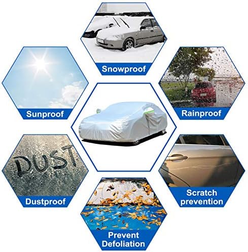 Koukou SUV Car Cover Custom Fit Kia Sportage from 1994 to 2025, Waterproof Car Cover All Weather for Automobiles Outdoor Indoor with Zipper Door, Sun Rain Dust Snow Protection.