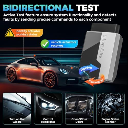 KINGBOLEN Ediag Elite OBD2 Scanner Bluetooth, Bidirectional Control Scanner All System Diagnostic Tool for iOS & Android, 15+ Hot Reset, CANFD Protocol, FCA AutoAuth, No Subscriptions Lifetime Update