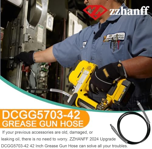 Upgrade DCGG5703-42 42 Inch Grease Gun Hose compatibles with DE-WALT 1/8" NPT Handheld Grease Gun,10, 000 PSI.(Without Hp Coupler)