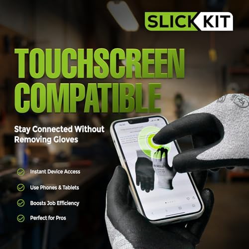 MicroFoam Nitrile Coated Work Gloves 6 Pairs, Superior Grip & Dexterity, Seamless Knit Liner, Breathable, Versatile