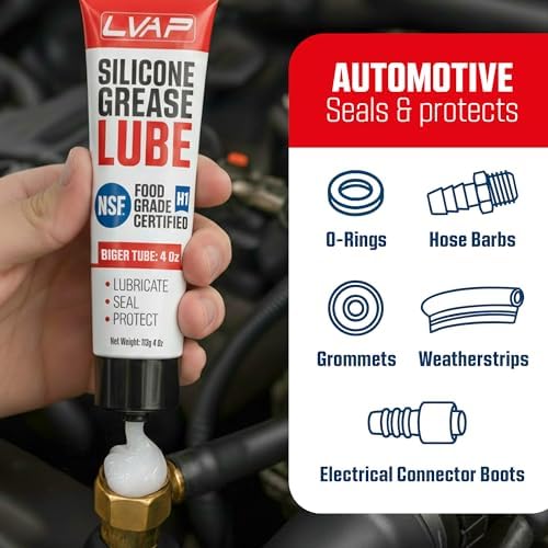 4 Oz Food Grade Silicone Grease Tube | NSF H1 Silicone Lube & Waterproof Sealant for O-Rings, Faucets, Plumbing, Pool, Spa & Kitchen Appliances | Potable Water Safe
