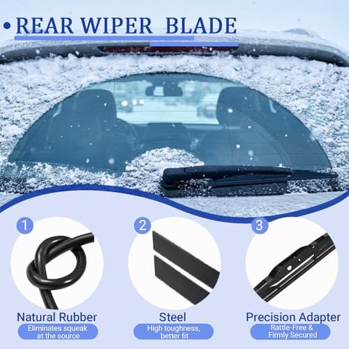 KAIYI 12" Rear Wiper Blade Compatible with Cadillac SRX 2010-2016