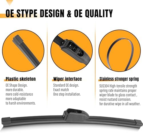 AUTOBOO 12" Rear Wiper Blade Replacement for Kia Niro Jaguar F-Pace