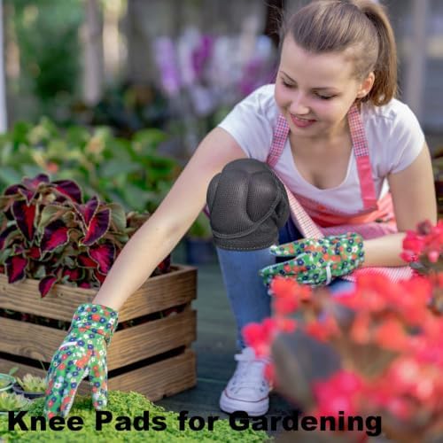 Knee Pads for Men Women Work, Mesh Straps Fabric, Black M (1 Pair)