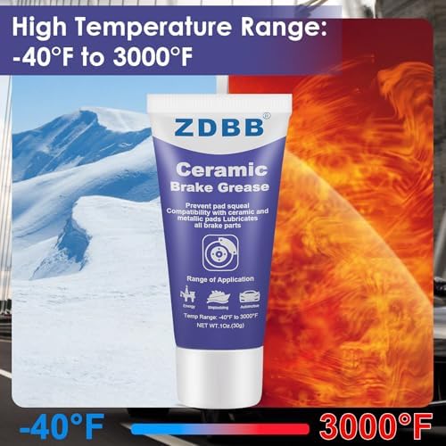 ZDBB Ceramic Brake Caliper Grease Synthetic Formula with Ceramic Reinforcement LifeEffective Noise EliminationSafe for Rubber & Plastic Components,1oz(2pcs)