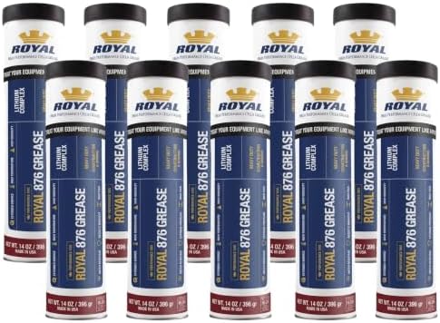 ROYAL 876 Lithium Complex #2 Grease, Made in USA, 14 oz Tube, Pack of 10