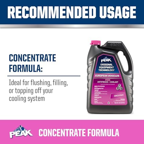 PEAK OET Extended Life Pink Concentrate Antifreeze/Coolant for European Vehicles, 1 Gal.