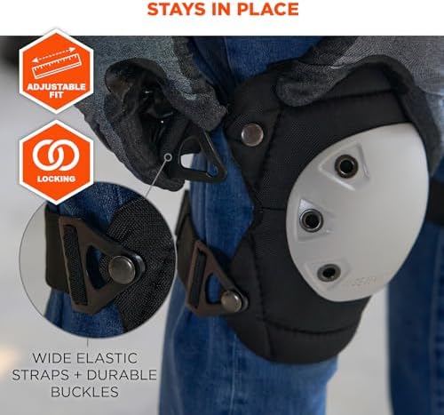 Ergodyne ProFlex 300 Rounded Cap Knee Pads, White Cap
