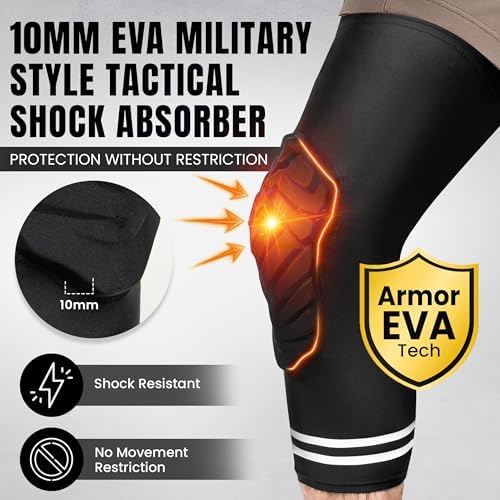 Dirt Defence Basketball Knee Pads - 2Pcs Large Size Padded Knee Compression Sleeve for Legs - EVA Shock-Absorbing Support for Sports Training and Recovery - Volleyball, Soccer, Weightlifting, Baseball - Large