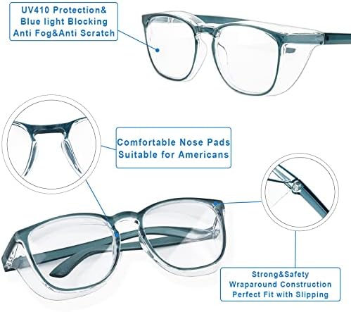 SQIMZAR Safety Glasses Goggles For Women Nurses Protective Eyewear,Anti Fog Safety Goggles