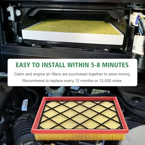 Capume 2PCS Cabin Engine Air Filter Kit Fits for 2020-2022 Escape 1.5L/2.0L, 2021-2024 Bronco Sport 1.5L/2.0L, 2022-2024 Maverick 2.0L, 2020-2022 Corsair 2.0L/2.3L,JX6Z19N619BA,JX6Z9601A,JX6Z19N619B