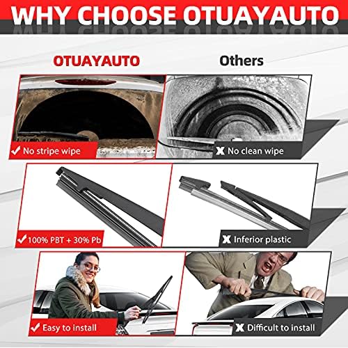 OTUAYAUTO Rear Windshield Wiper Arm and Blade - Replacement for Toyota RAV4 2000-2012, Matrix 2003-2008 OE:85242-12090